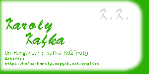 karoly kafka business card